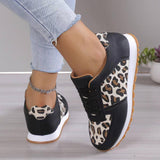 Fashoin Leopard Print Lace-up Sports Shoes For Women-6