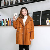 Fattening and Cashmere Coat Loose Medium Length Cotton-6