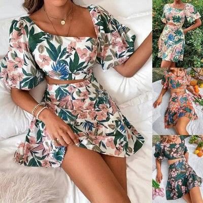 Floral Print Plus-Size Women's Dress-1