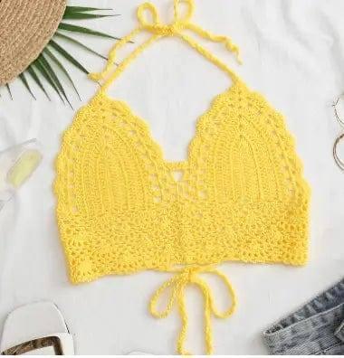 Hand crocheted bikini-Yellow-3