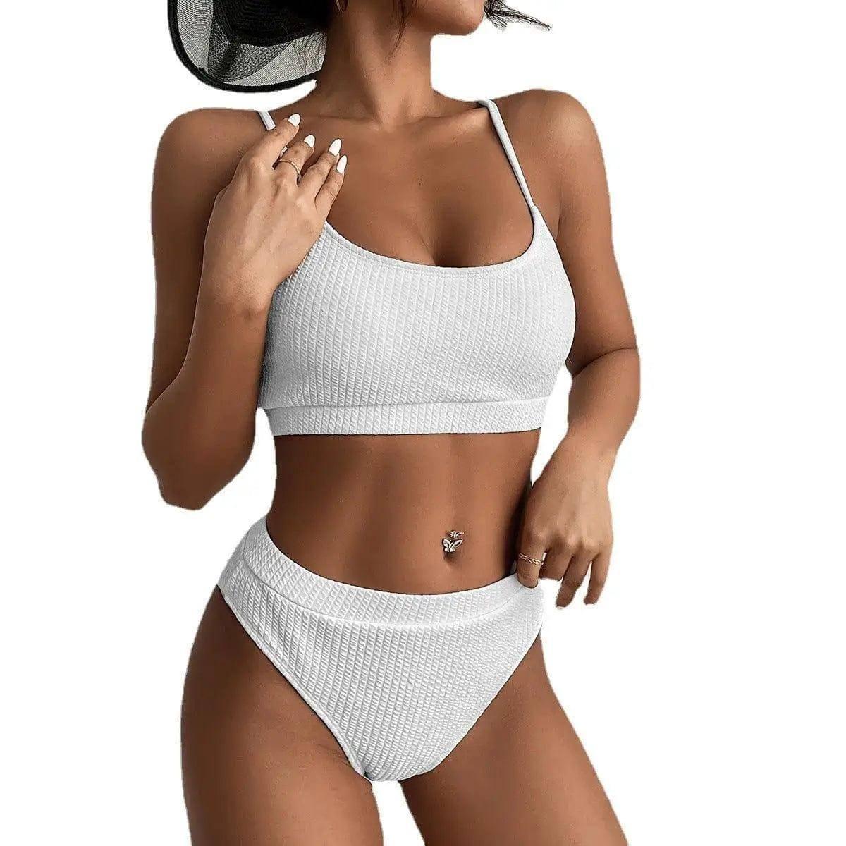 High Waist Bikini Swimwear Women Swimsuit 2022 Push Up-White-16