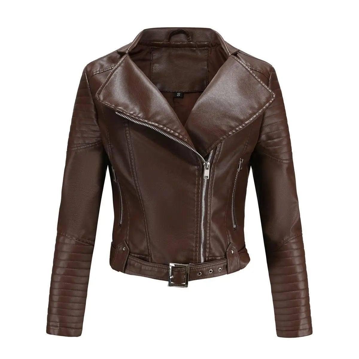 Hooded Fur Lining Coat Motorcycle-Coffee-10