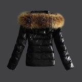 Imitation raccoon fur collar down coat-3