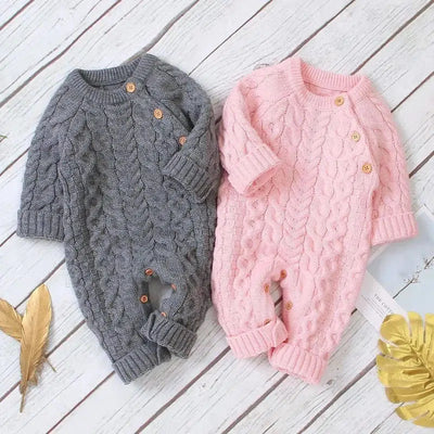 LOVEMI - Knitted solid color baby jumpsuit