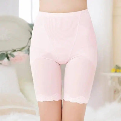 Lace correction five-point pants-Pink-4