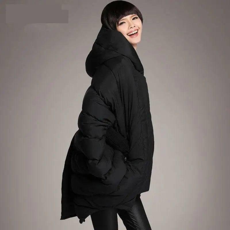 Ladies Loose Pocket Hooded Cloak Jacket-5