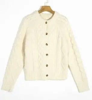 Long sleeve sweater coat-Beige-6