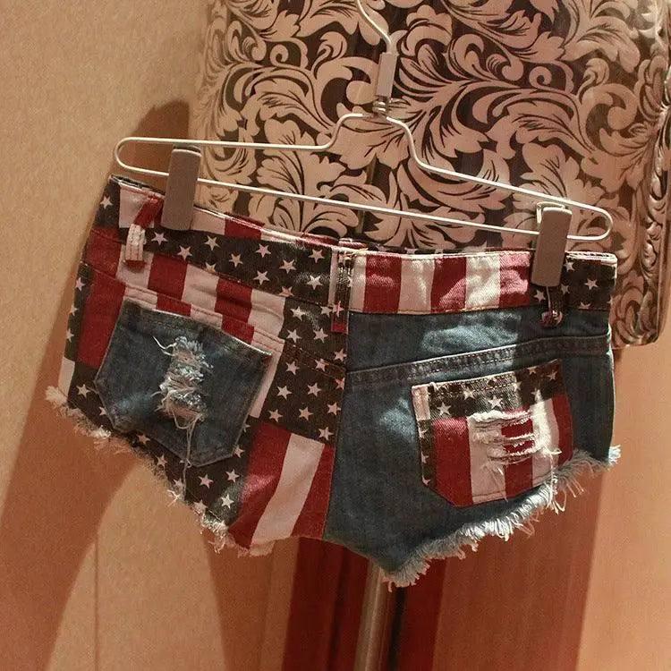 LOVEMI - Lovemi - American Flag Patterned Mini Pants