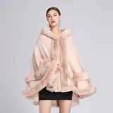 LOVEMI - Lovemi - Autumn And Winter Fox Fur Hooded Cape Cape Ladies