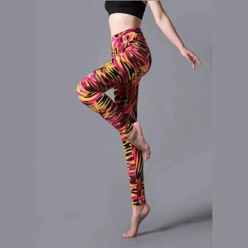 Brushed Printed High Waist Pants Yoga Leggings-3