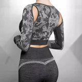 LOVEMI - Lovemi - Camouflage yoga clothes top