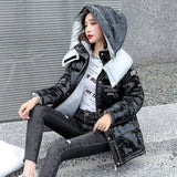 LOVEMI - Lovemi - Casual fashion contrast color shiny down coat