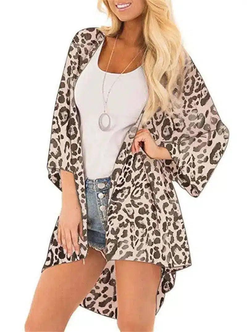 LOVEMI - Lovemi - Chiffon Printed Cardigan Sunscreen Long Kimono