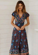 Cross-border new products summer casual hot holiday print-NavyBlue-18