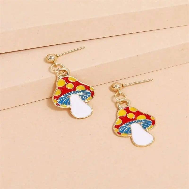 Fashion Ins Temperament Mushroom Earrings 1 Pair-1