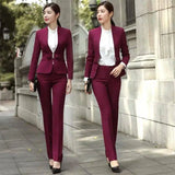 LOVEMI - Lovemi - Fashion Wine Red Suit Small Sormal Overalls