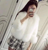 High imitation fox lazy rabbit fur coat fur coat rabbit fur-white-3