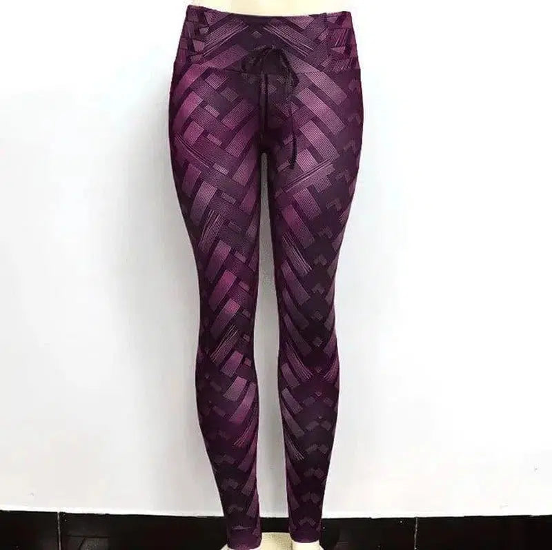 LOVEMI - Lovemi - High Waist Iron Weave Print Push Up Yoga Workout