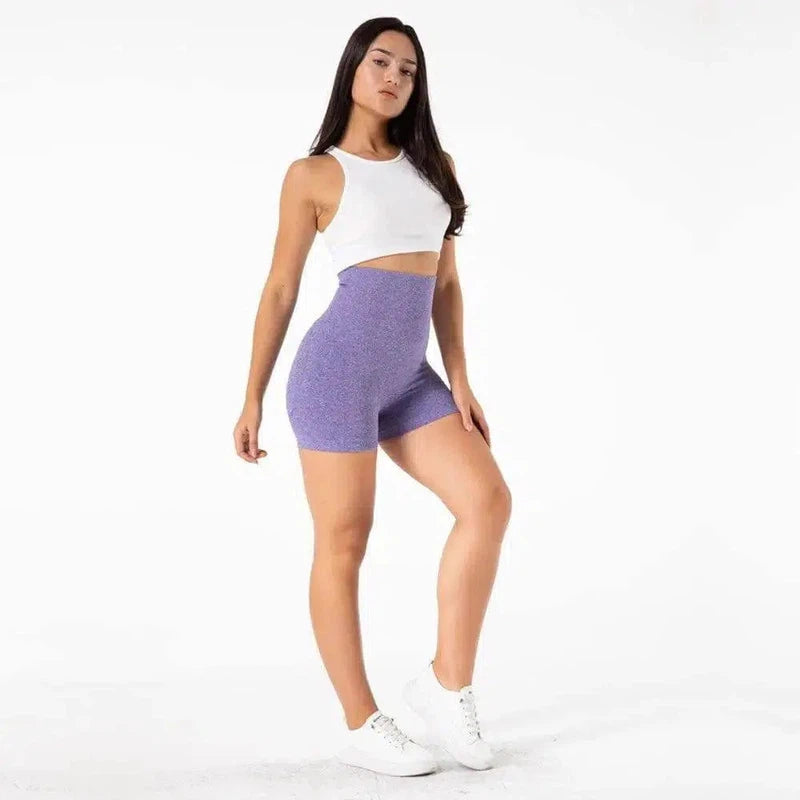 High-Waist Yoga Shorts For Seamless Exercise Hip Lifting And-3