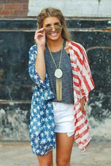 LOVEMI - Lovemi - Independence Day Flag Cardigan Loose Casual