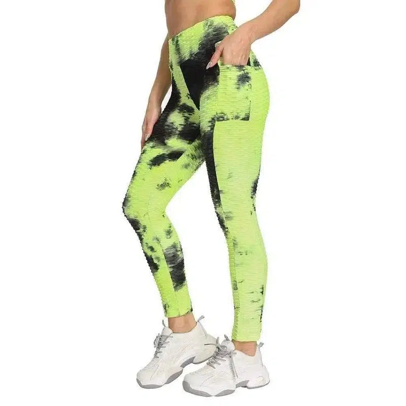 LOVEMI - Lovemi - Ink Tie-Dye Jacquard Side Pocket Yoga Pants