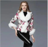 LOVEMI - Lovemi - ladies imitation sheepskin print fox fur collar