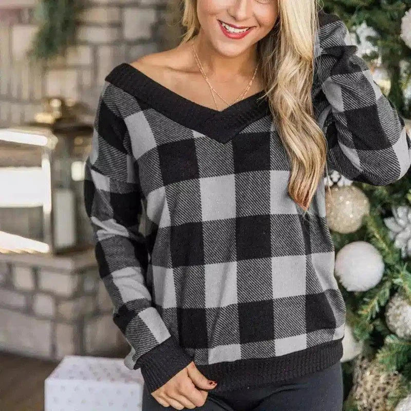 LOVEMI - Lovemi - Long-sleeved V-neck Pullover Bottoming