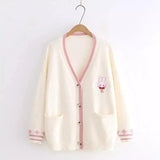 LOVEMI - Lovemi - Loose solid color rabbit cardigan