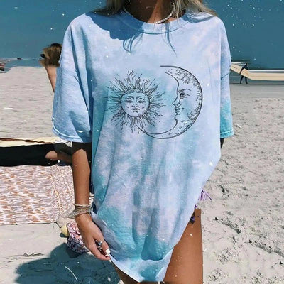 Bunny Graphic Oversized T-Shirt for Beachwear-8Style-9