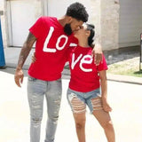 LOVEMI - Lovemi - LOVE couple suit short sleeve T-shirt letter print