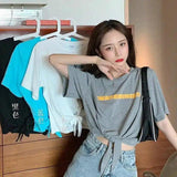 LOVEMI - Lovemi - Navel loose short sleeve T-shirt