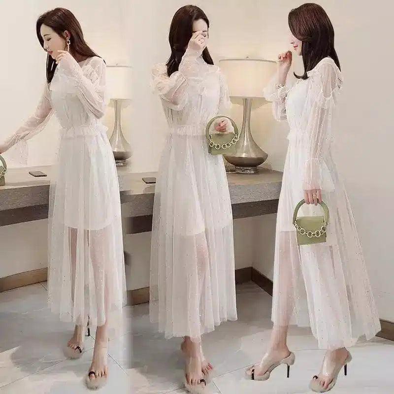 Elegant Long-Sleeve Maxi Dress for Women-1