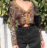 Popular Leopard Print Knotted Cardigan Top Shirt-Leopard-1