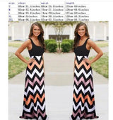 Printed Waves Stripe Long Skirt Dress-2