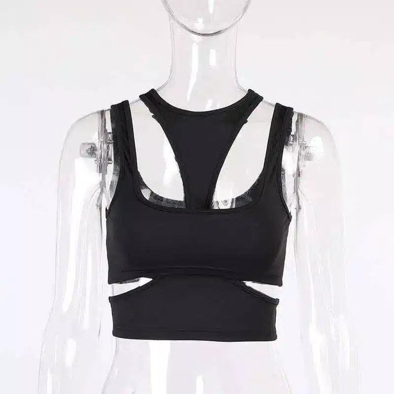 LOVEMI - Lovemi - Sexy Sleeveless Hollow Front And Back Sports Vest