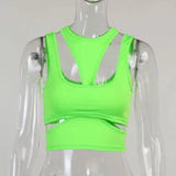 LOVEMI - Lovemi - Sexy Sleeveless Hollow Front And Back Sports Vest