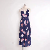 USA SIZE V-neck halter dress Fashion printed bandage-02-22