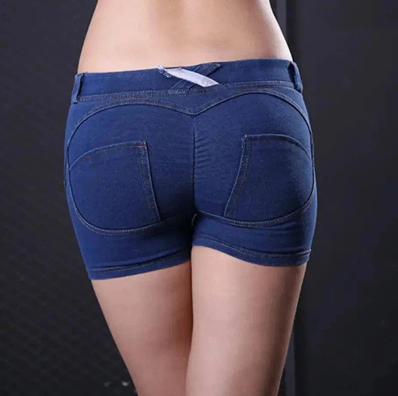 Sports fitness denim shorts-1