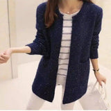 Women's Knit Cardigan with Pockets-Navy-4