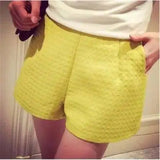 Wide Thigh High Waist Shorts-Yellow-17