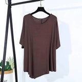 Wild T-shirt in irregular top-Brown-4