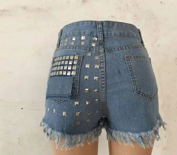 LOVEMI - Lovemi - Women's ripped jeans baggy shorts rivet hot pants