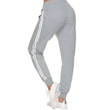 LOVEMI - Lovemi - Women's White-Trimmed Two-Bar Sports Leggings