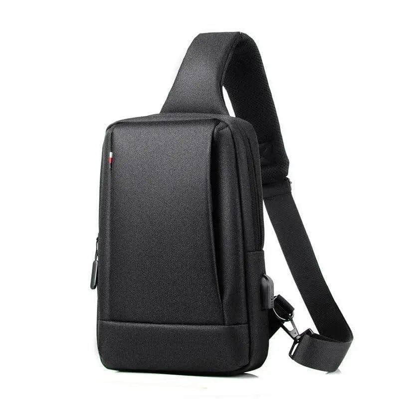 Men Chest Bag Shoulder Bags Crossbody Sling Backpack-Black-6