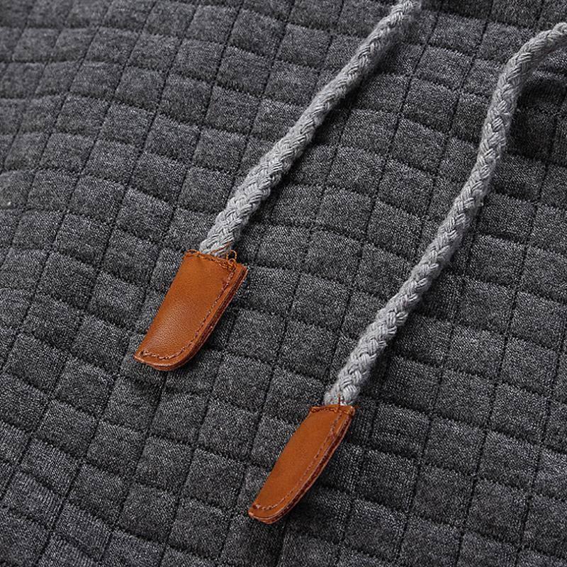 Men's Jacquard Sweater Long-sleeved Hoodie Warm Color Hooded Sweatshirt Jacket Beige / 5XL-5