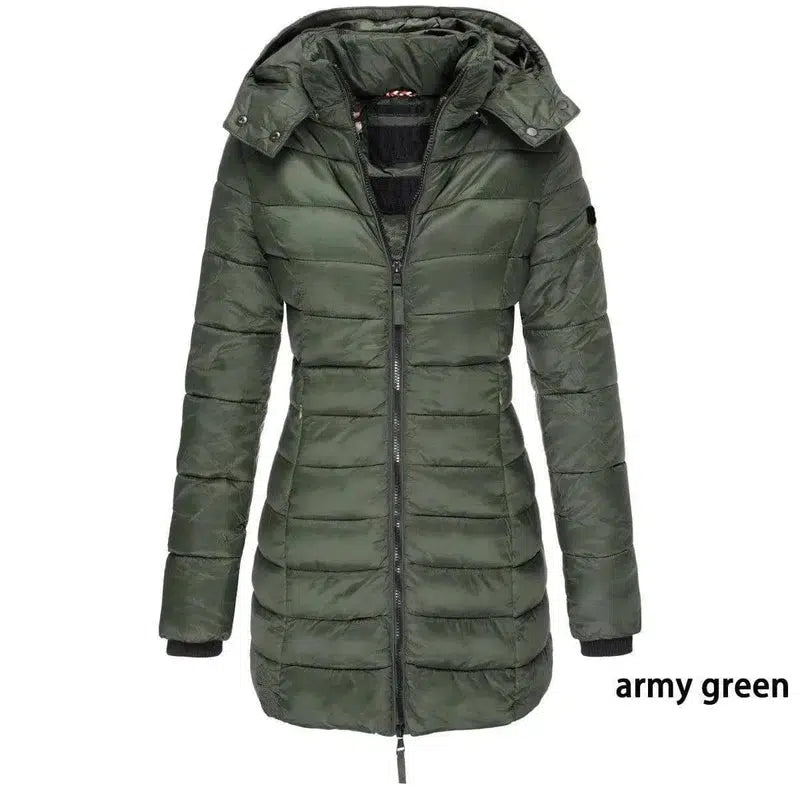 Mid-length Slim-fit Quilted Jacket-11