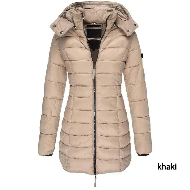 Mid-length Slim-fit Quilted Jacket-9