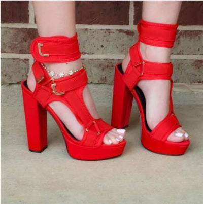 New High-Heel Platform Open-Toe Sandals 40-43 Large Size-Big red-3