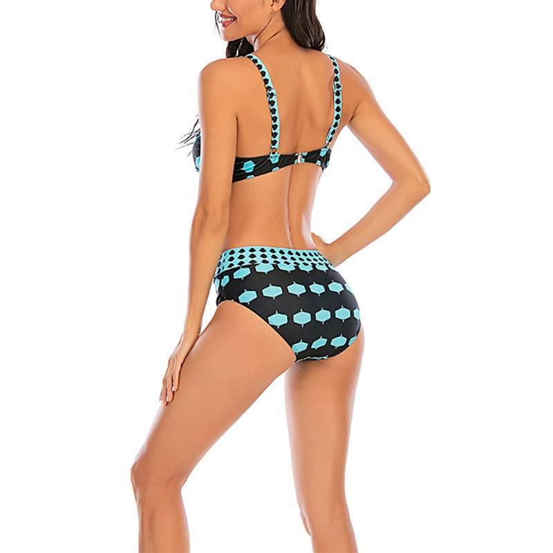 New Printed Swimwear Colorful Pattern Swimwear with Chest-4