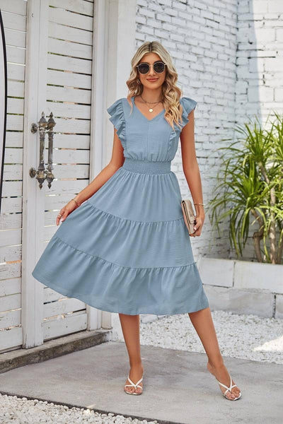 Chic Fall Navy Dress for Every Occasion-Light Blue-4